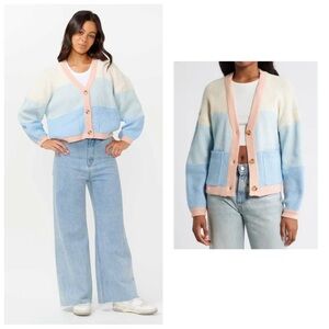 Rip Curl Mid Blue Desert Dreams Cardigan Sweater NWT